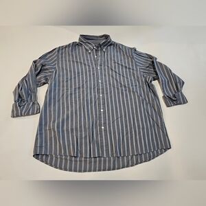 Sonoma Mens sz XXL LONG SLEEVE Shirt Casual Button Down BLUE STRIPED Cotton